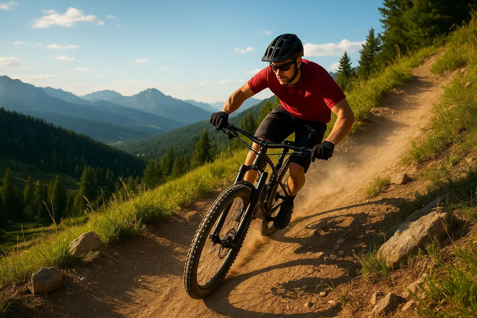 Mountain biker on trail